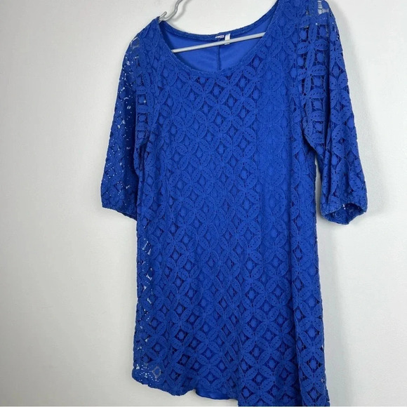 Everly Blue Lace Mod Shirt Dress Woman's Size Small - Picture 4 of 9